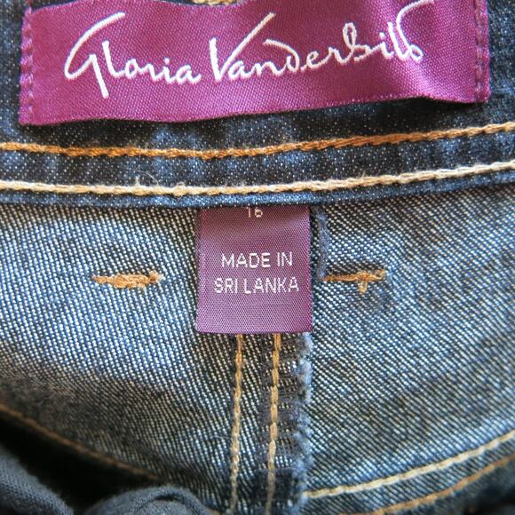 GLORIA VANDERBILT Amanda Jeans Size 16 Average Women High Rise Blue Dark Plus - Picture 8 of 11